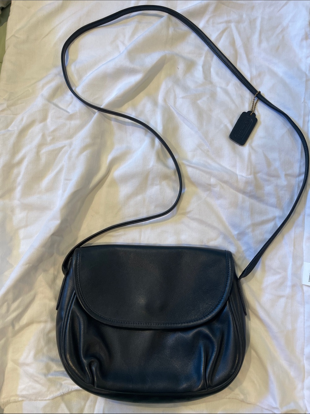 Authentic Vintage Coach Café Bag in Black Glove-Tanned Cowhide Leather